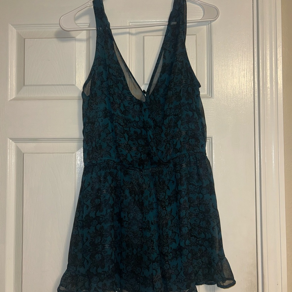 Astr Teal and Black romper